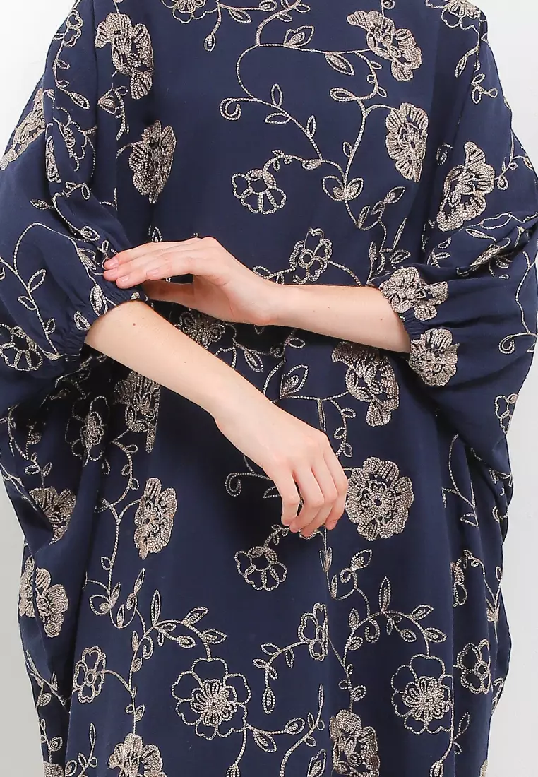 Gold Emb Linen Kaftan