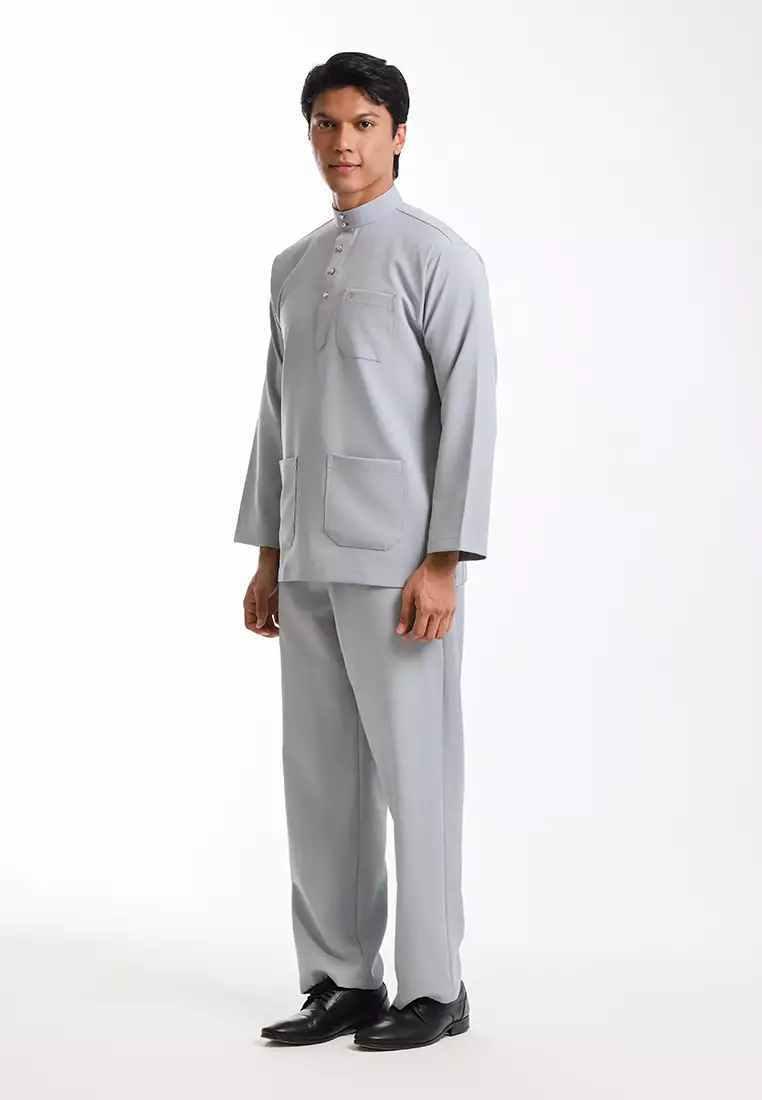 Alain Delon Baju Melayu Cekak Musang Dewasa - 19026001-92LightGrey
