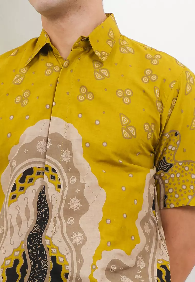 Mustika Kemeja Batik Premium Pria Casual Modern Lengan Pendek