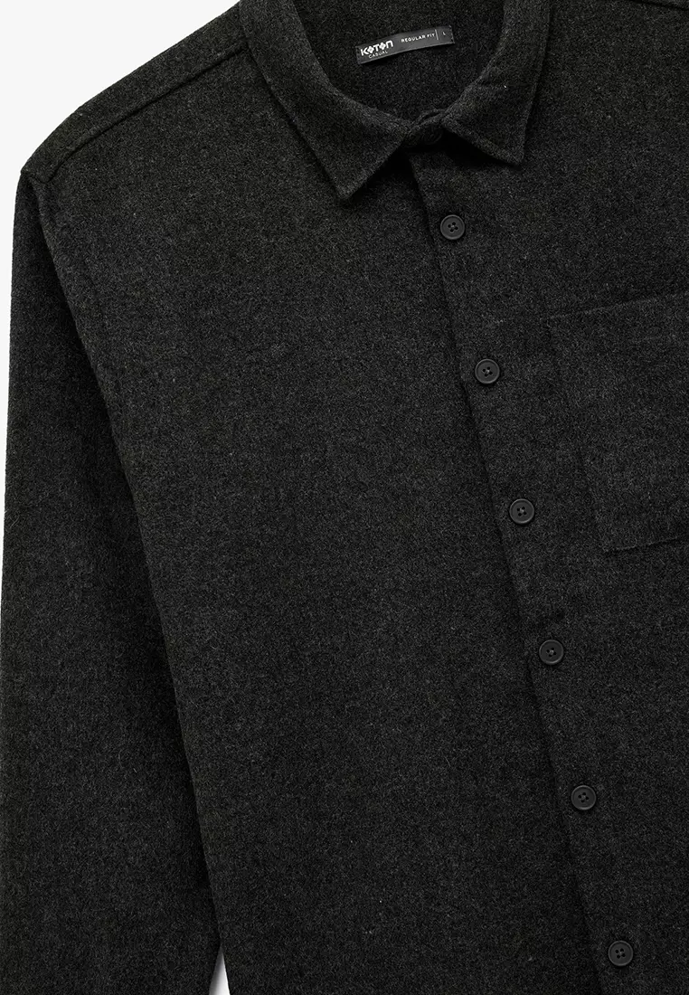 Regular Fit Buttoned Pocket Detailed Long Sleeve Shirt