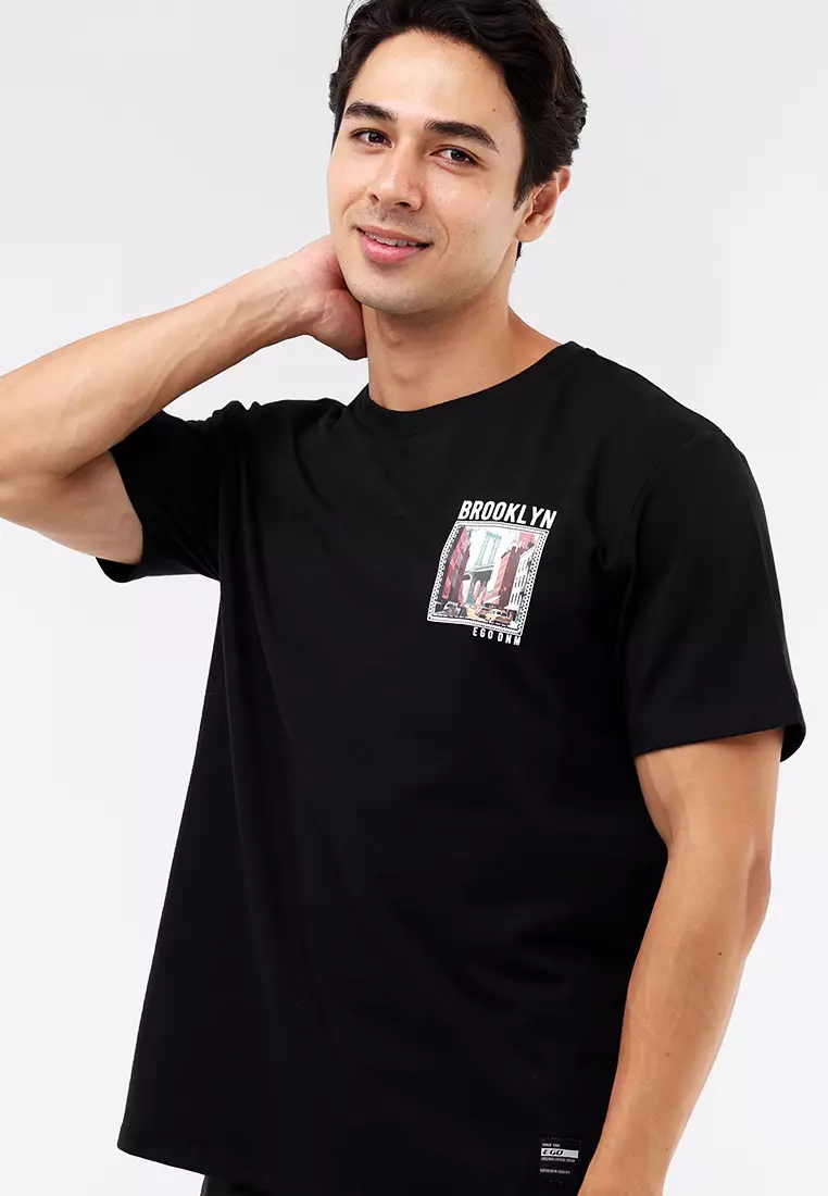 Round Neck Streaky Short Sleeves