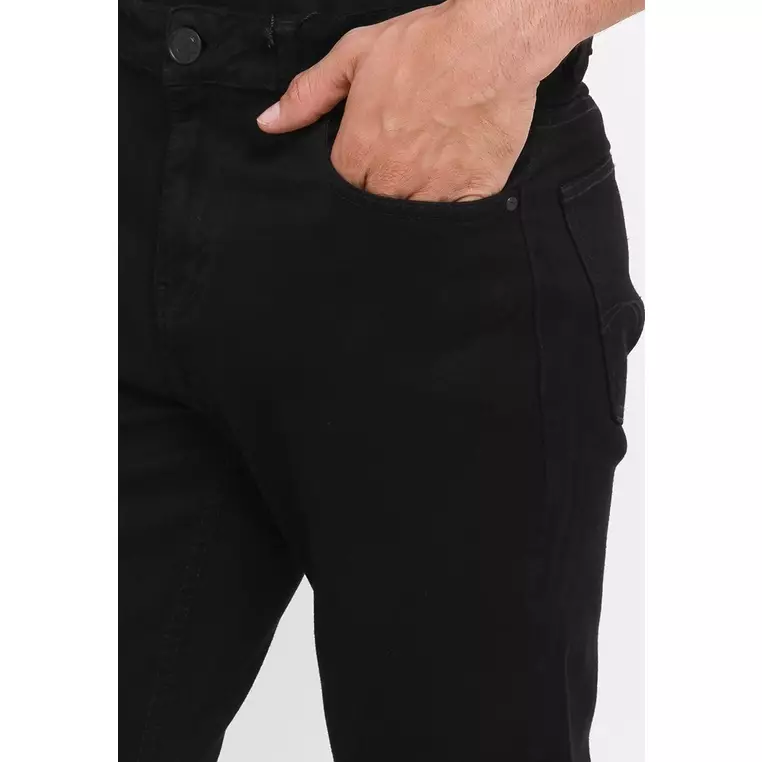 TRIPLE Celana Jeans Reguler Slim Super Black
