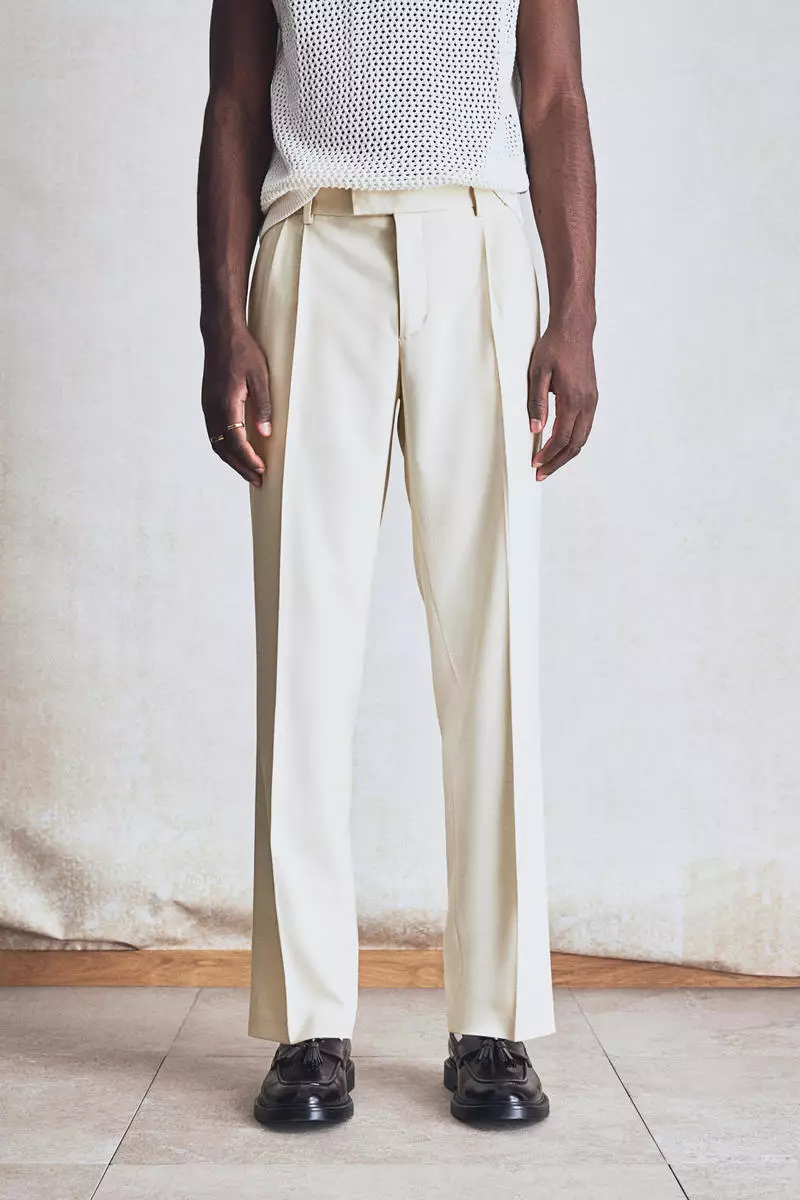 Regular Fit Tailored linen-blend trousers
