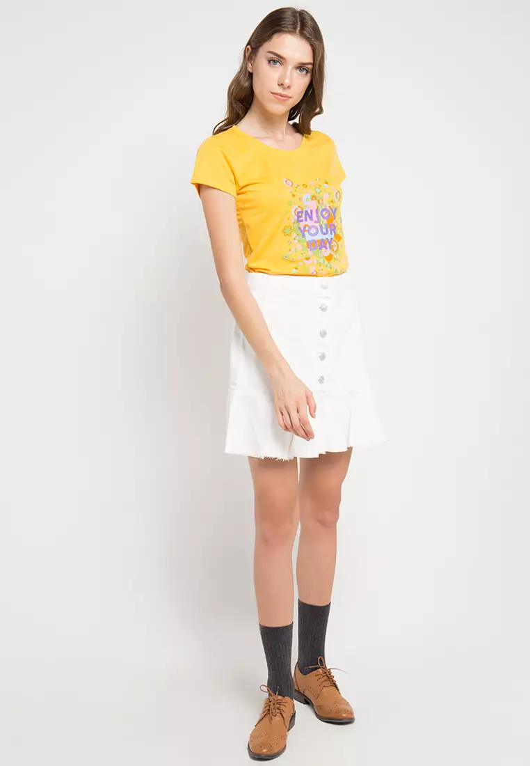 Print Enjoy Your Day short sleeve Tshirt