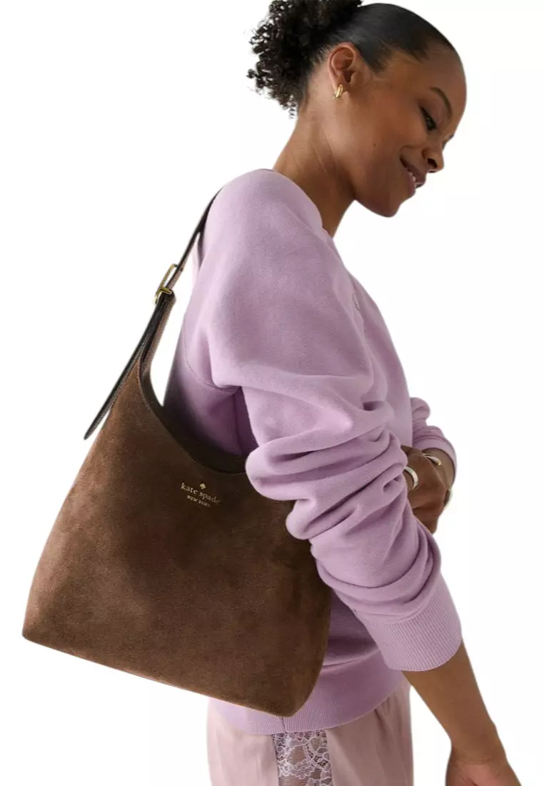 454 Suede Small Shoulder Bag - Hot Fudge