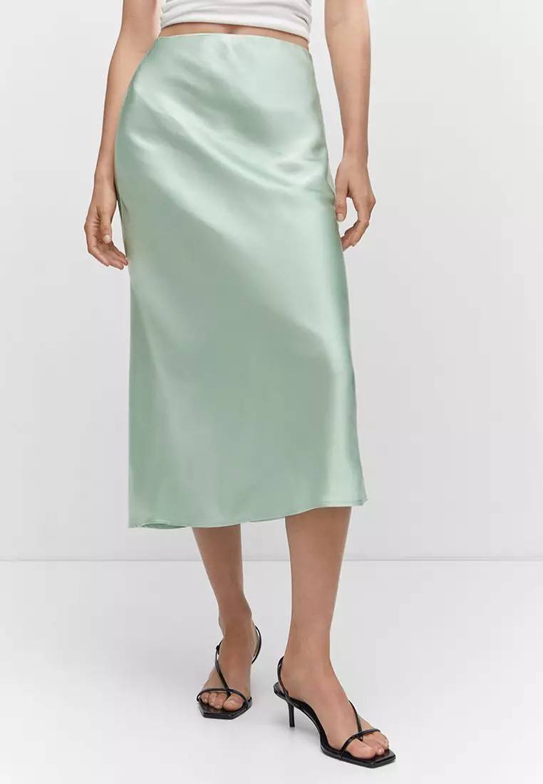 Buy Mango Midi Satin Skirt 2023 Online | ZALORA Singapore