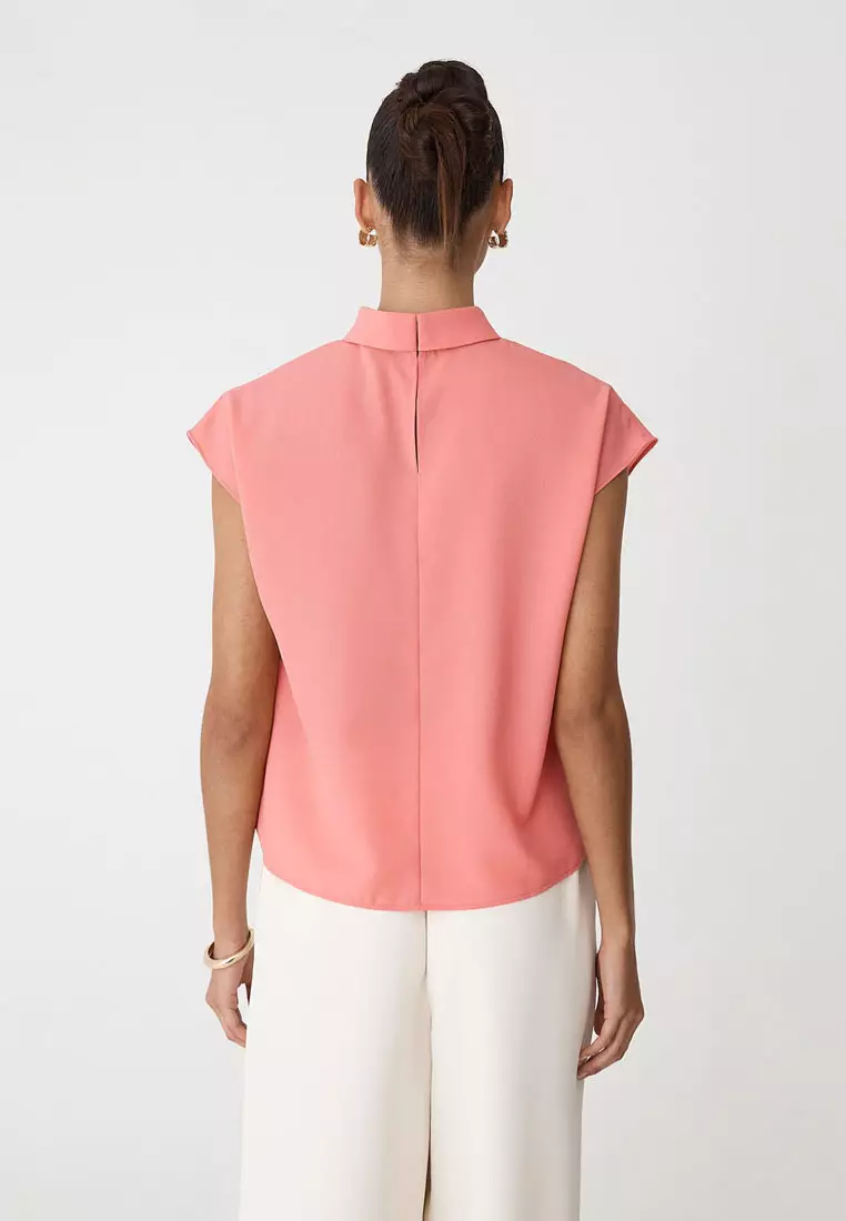 Tiara High Neck Shell Top