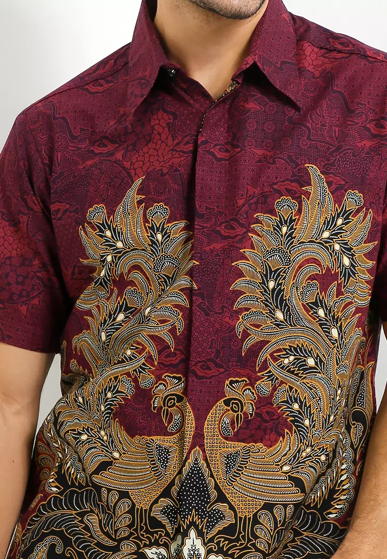 Hem Body Fit Batik Merak Kembar