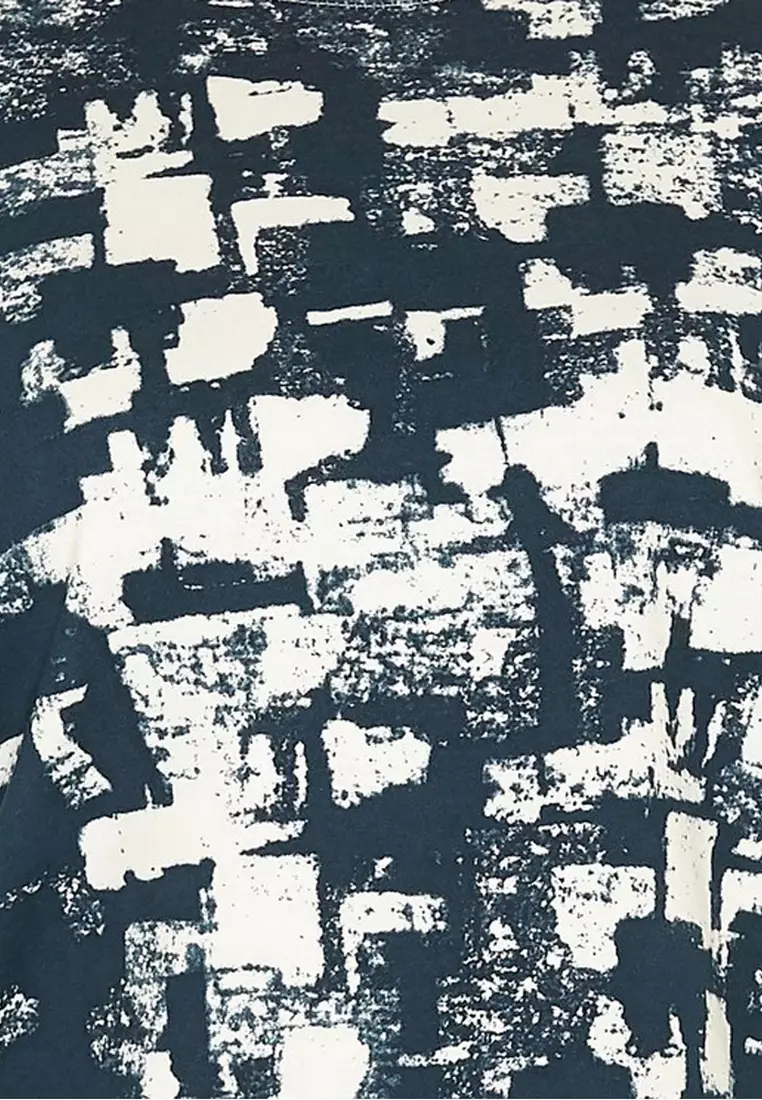 Trade shows All Over Print Flared Sleeves T-Shirt in Navy