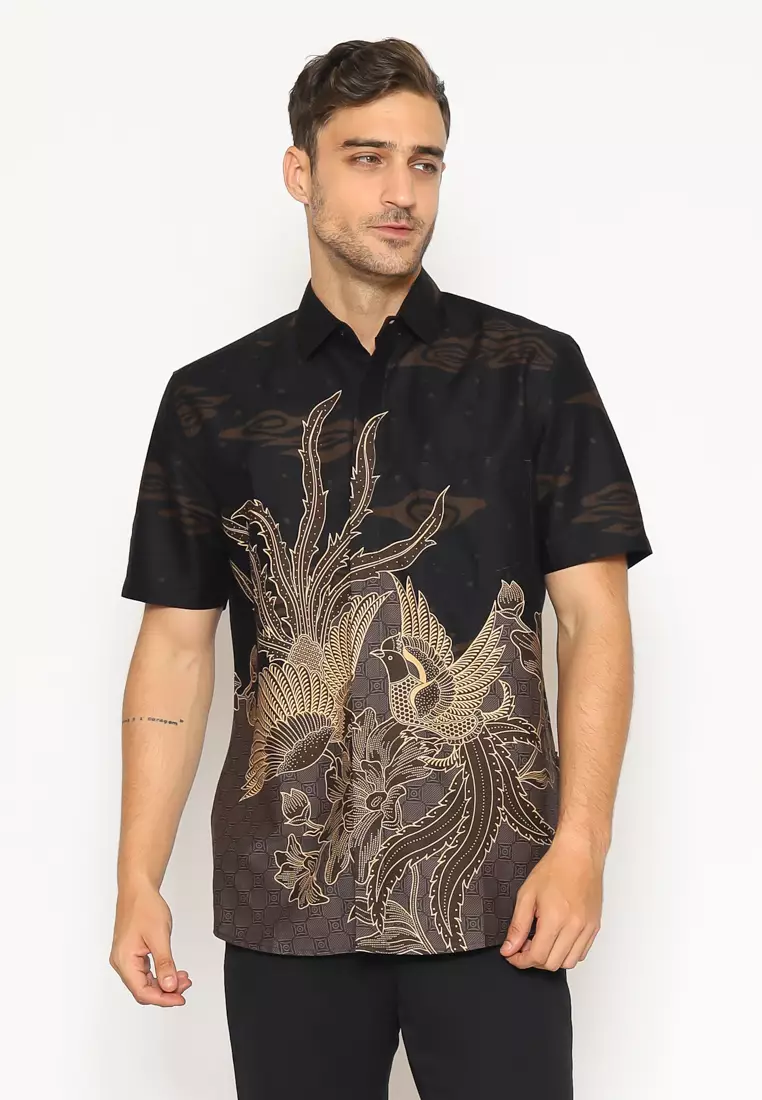 MY AKSA BATIK PRIA KEMEJA PENDEK JAVIER JULIA