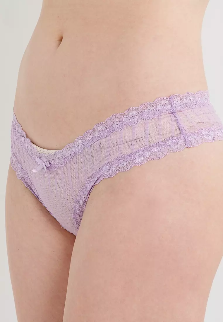 Hunkemoller V-Shape Brasilian Stripe Mesh Panties 2024, Buy Hunkemoller  Online