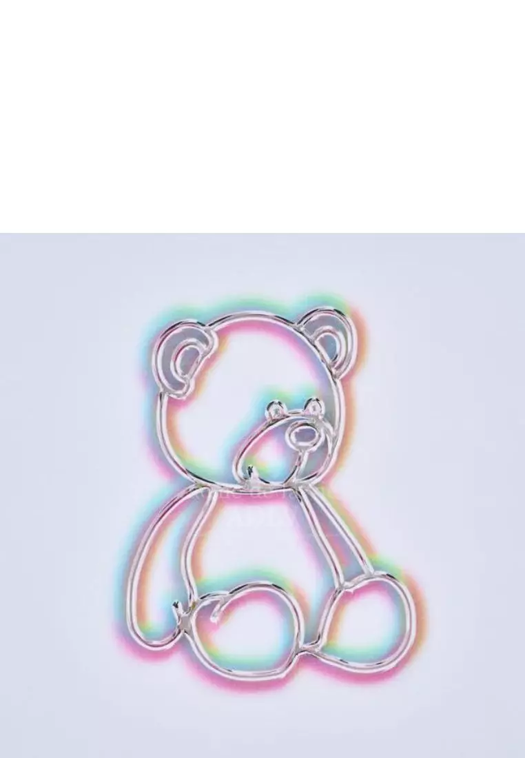 Metal Line Bear Short Sleeve T-Shirt - White