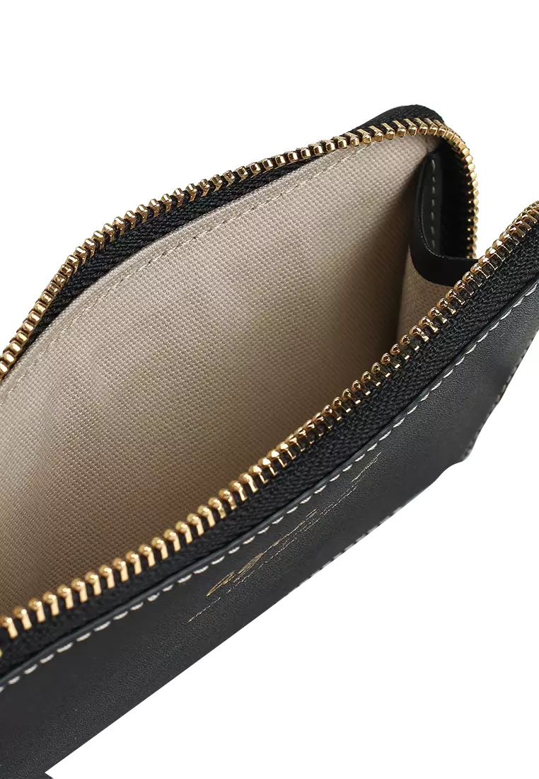 Logo Leather Zip Wallet