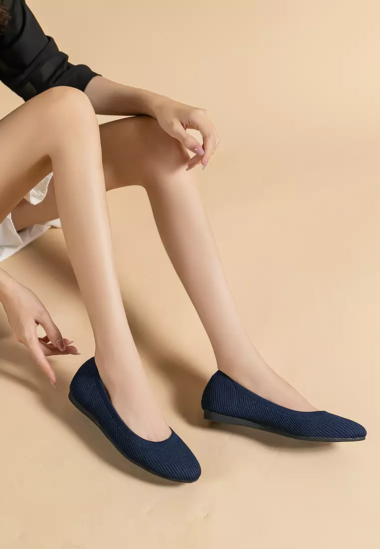 Round-toe Fly Knit‌ Flat Shoes TJ-Y2