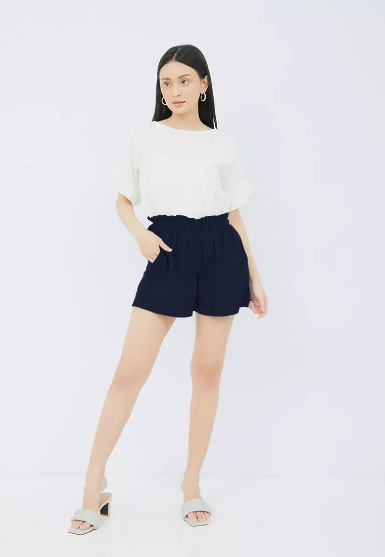 Jual Julia Owers Celana Pendek Wanita YURIKA Short Pants - Navy Original  2024