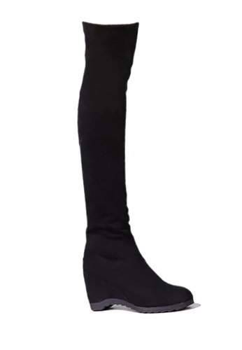 Twenty Eight Shoes black Hidden Heel Skinny Over Knee Boot VB01 88BDCSHF12681BGS_1