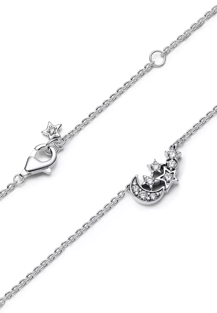 Pandora Sparkling Moon & Star Collier Necklace (45cm)