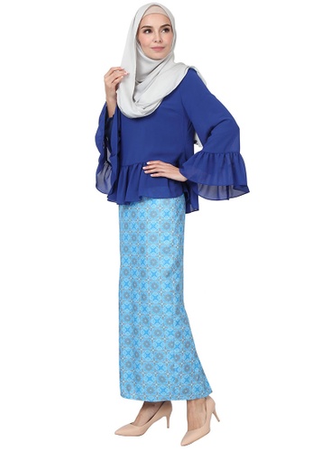 Divya Blouse & Skirt Set from POPLOOK in Blue