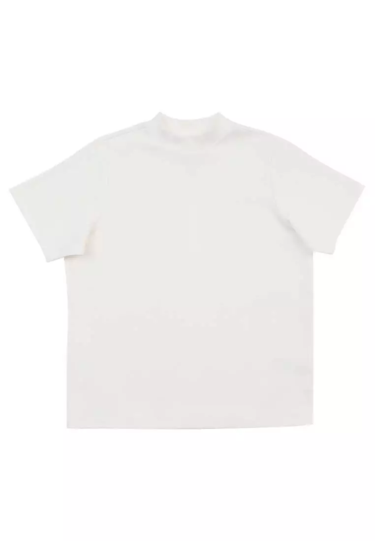 Women's Cotton Spandex Mock Neck Comfort Fit Tee