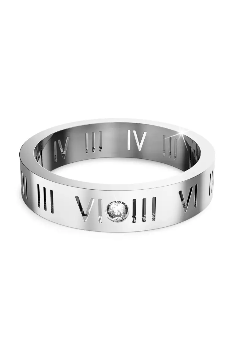 Romanian Numeral Ring In White Gold