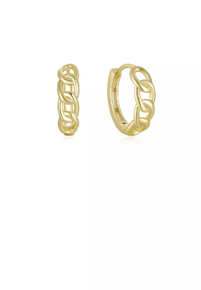 Chain type gold earrings sale