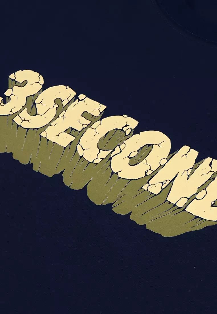 3Second Men's T-Shirt Short Sleeve Regular Fit Cotton Logo Script Spica 301124