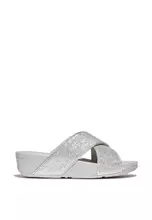 【新品・未使用】FitFlop Lulu Glitz Slides シルバー Fitflop Lulu Crystal Embellished Slides Silver – FitFlop