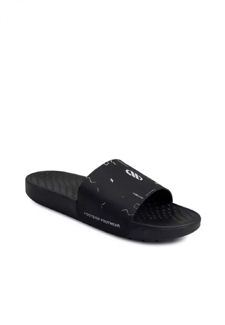 Sandal Pria Slide Footstep Footwear - Audi Black