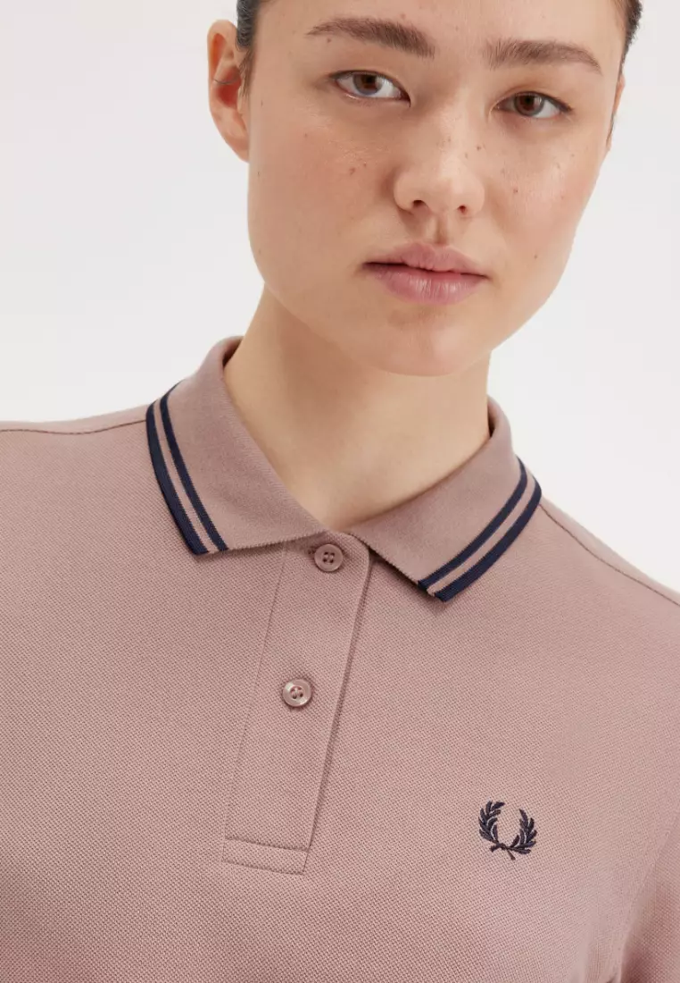 Fred Perry G3600 The Twin Tipped Fred Perry Shirt (Dark Pink / Navy / Navy)