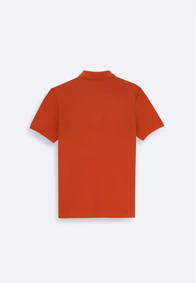 Men's Dark Orange 100% Cotton Cool Polo Neck T-Shirt E001004