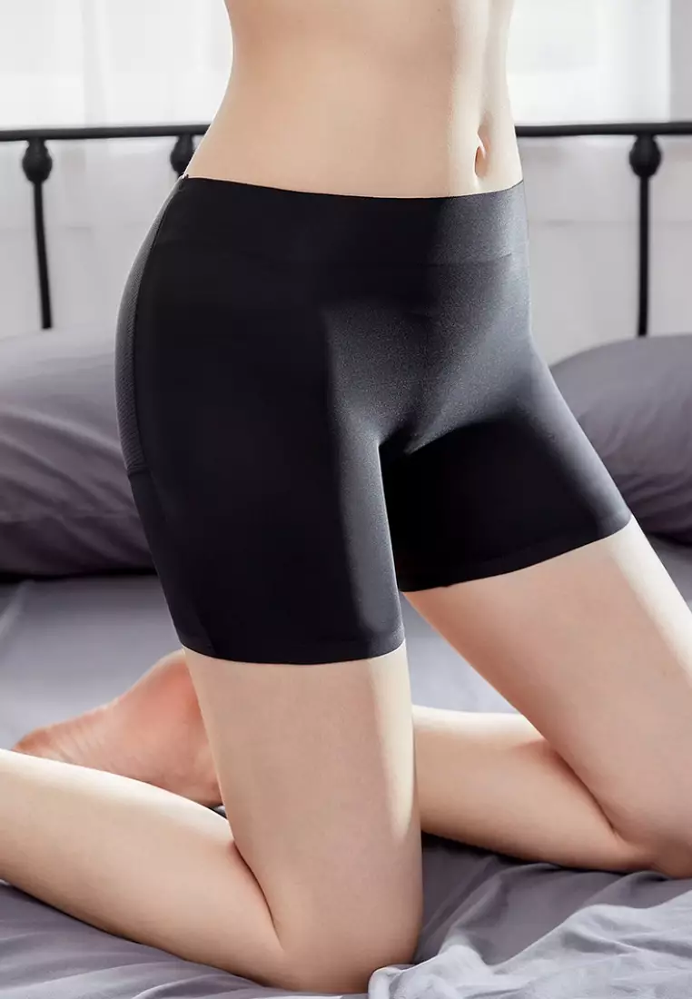 Kleo Butt Lifter Safety Shorts Panties Seamless Padded Underwear Hip Pads Enhancer Panty in Black