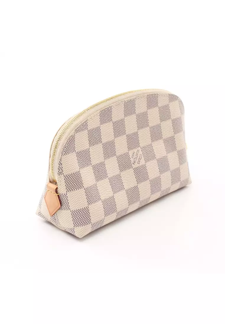 LOUIS VUITTON Damier Azur Cosmetic Pouch White