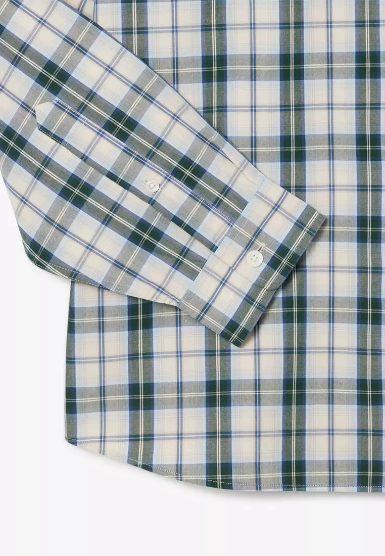 Regular Fit Poplin Plaid Shirt