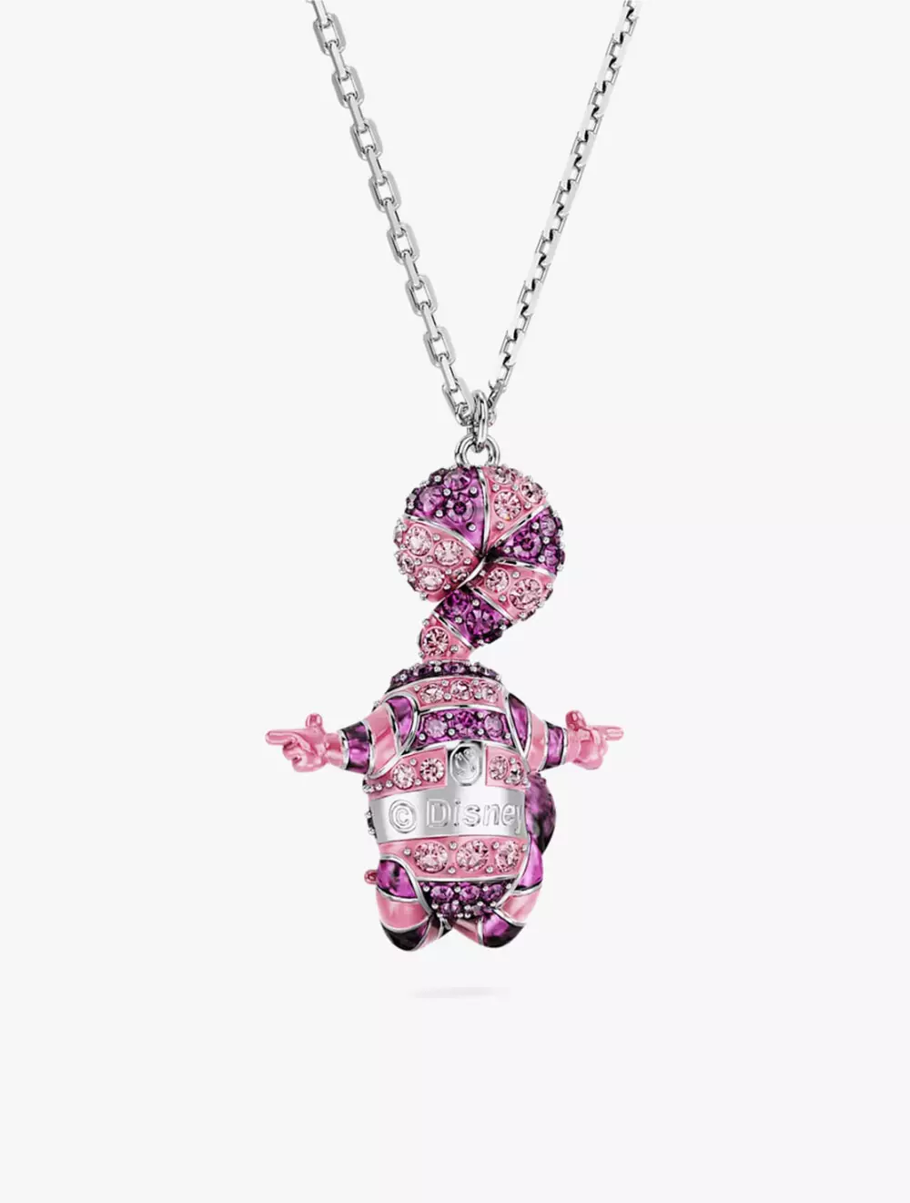 Alice In Wonderland Pendant, Cat, Pink, Rhodium Plated - Pink