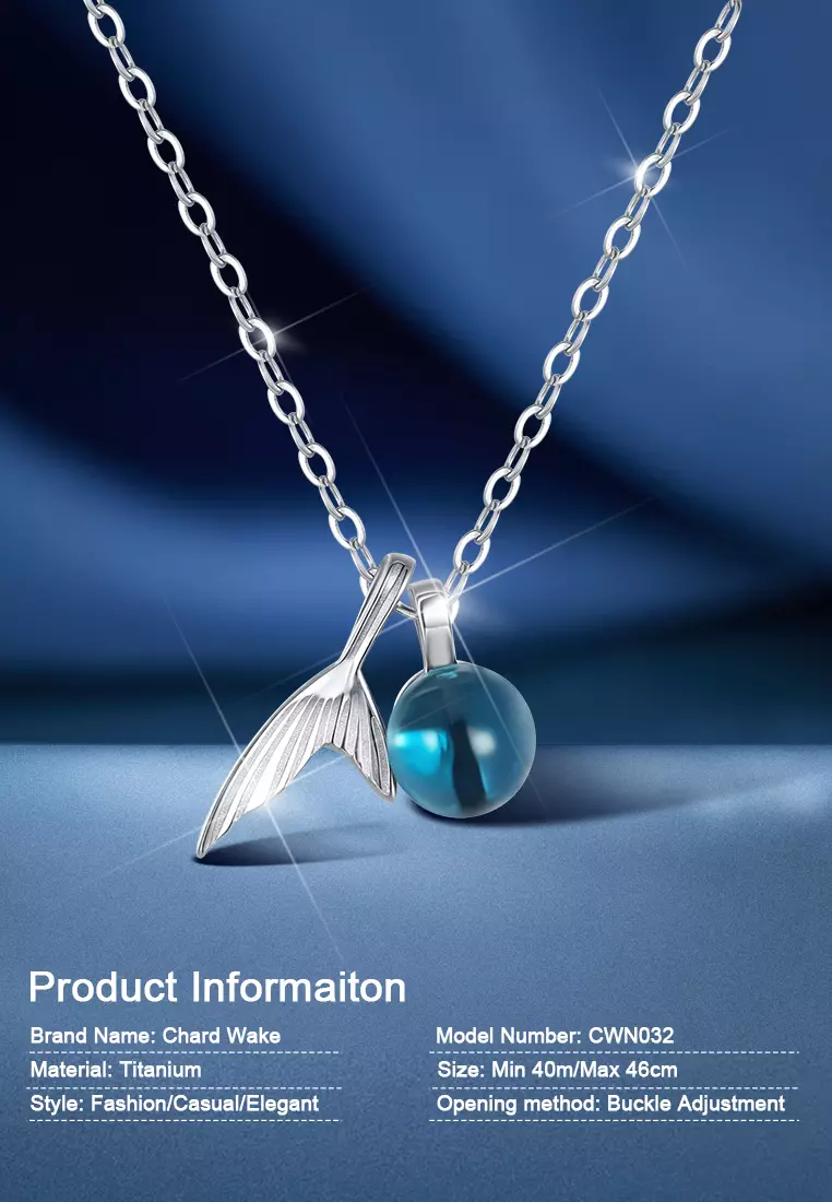 Kalung Wanita Fashion Mermaid Tail Design Dilapisi Platinum Anti Pudar Kalung Cewek