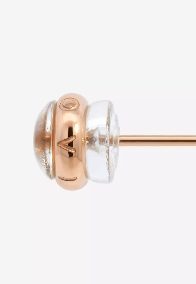 Roselle Lumin White Earrings in Rose Gold