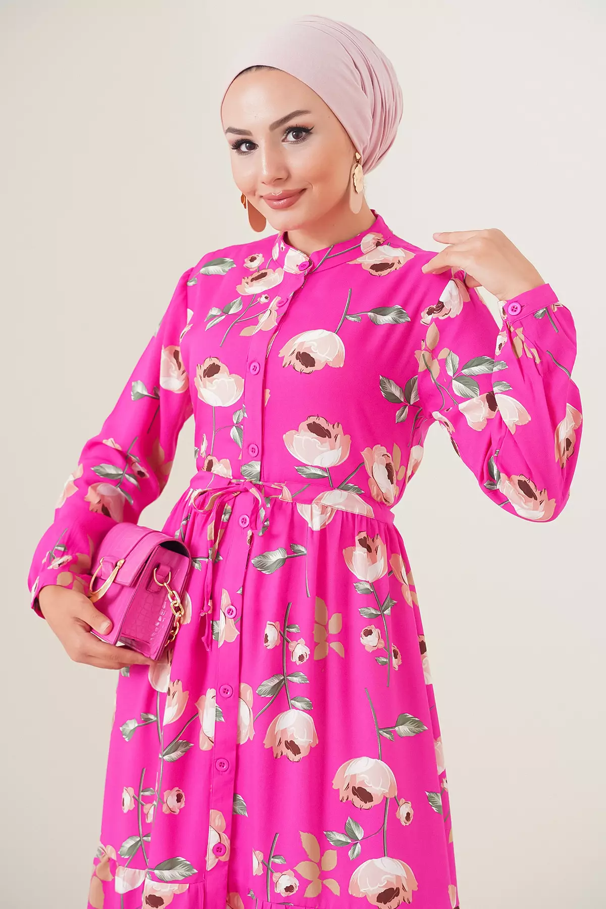 Modest Viscose Maxi Shirt Dress