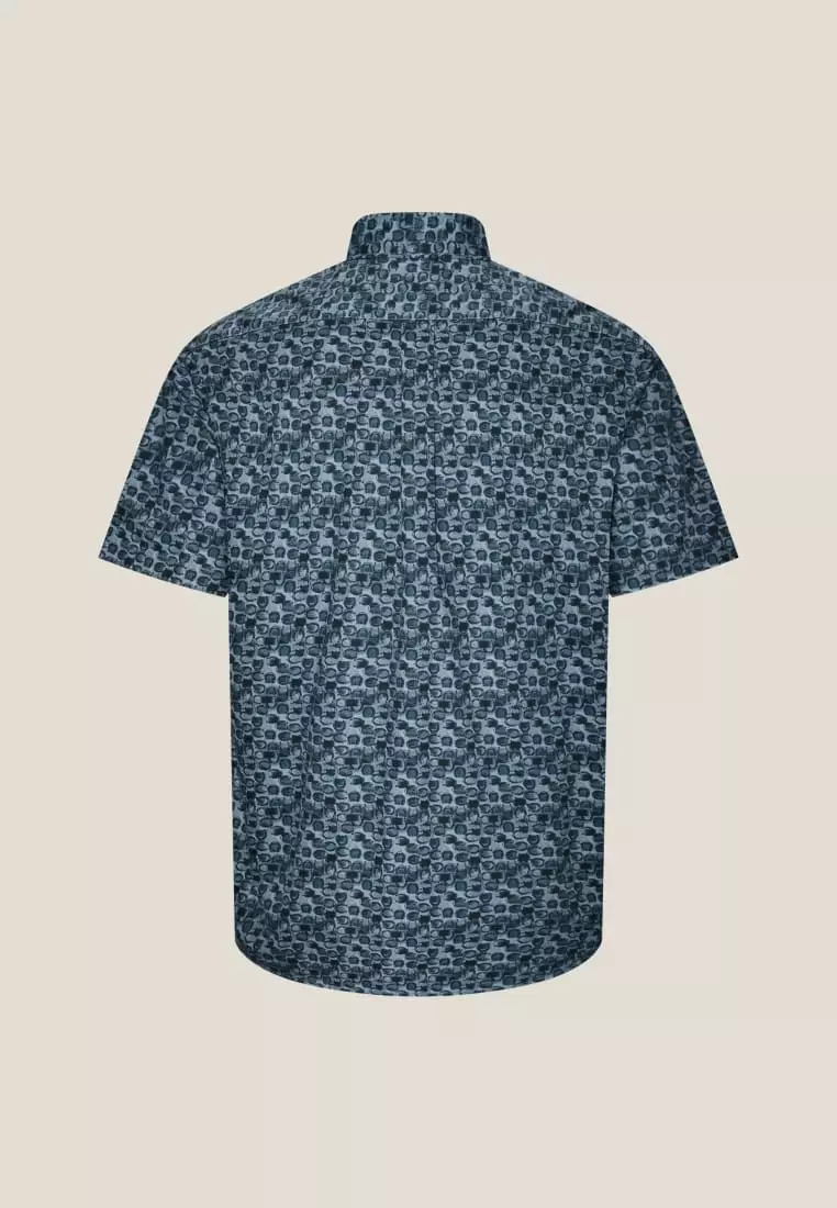 G2000 Wrinkle-Free Horseshoe Digital Print Comfort Fit Twill Short Sleeve Casual Shirt