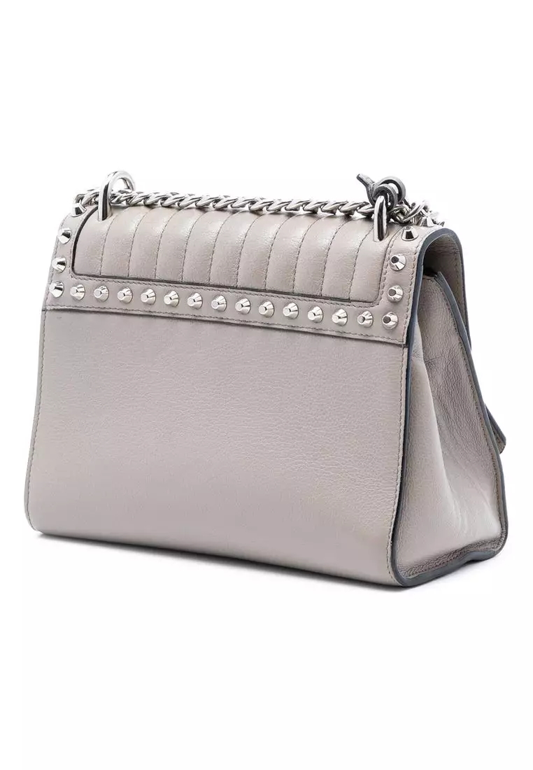 Pre-Loved Prada Studded Glace Calf Sound Lock Crossbody