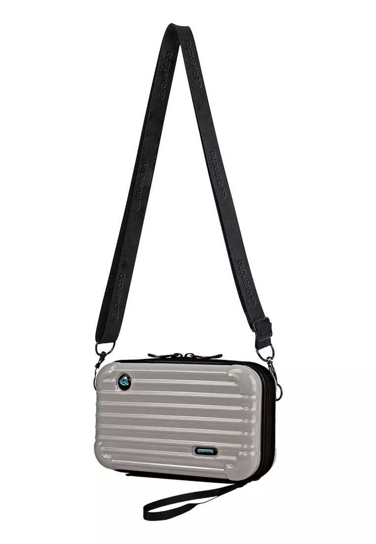 Double Layer Sling Bag 7-Inch Hard Shell Travel Organizer - Sand