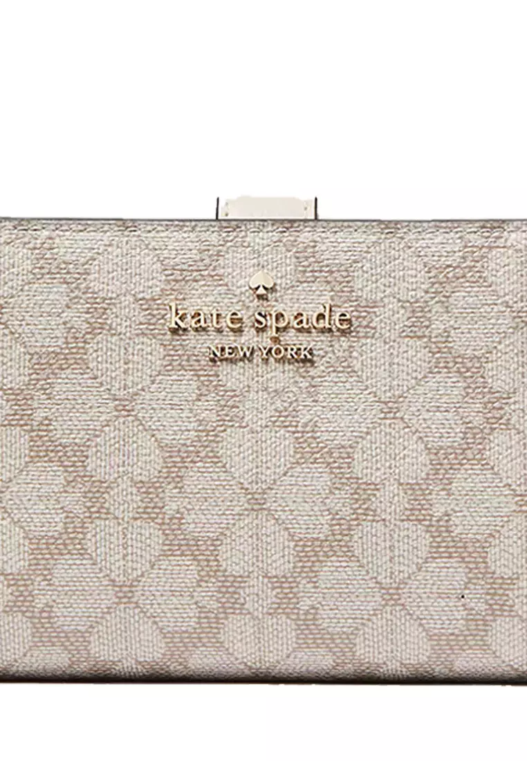 Buy Kate Spade Kate Spade Spade Flower Pvc Medium Compact Bifold Wallet Dark Beige Multi Kg488 2379