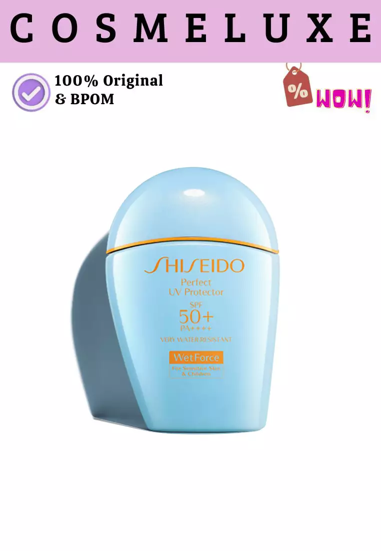 Shiseido Sunblock UV Perfect Protector For Sensitive Skin & Children 50ml (Biru Muda)