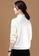 A-IN GIRLS white Simple Zipper Half High Collar Plus Fleece Sweater E3321AABB84B04GS_2
