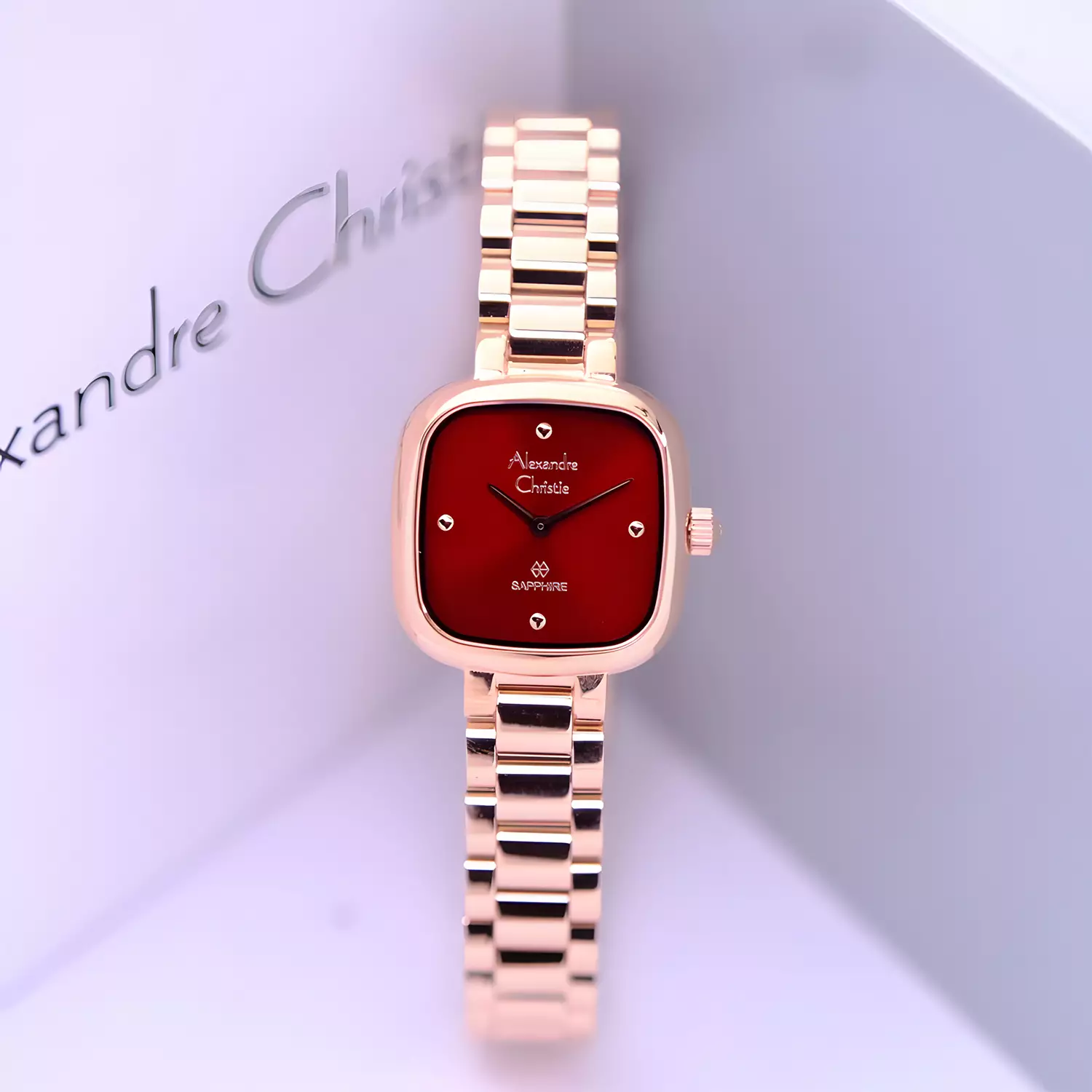 Jam Tangan Analog Wanita - Sapphire Glass - Rose Gold Red Stainless Steel - 2B73 LHBRGRE