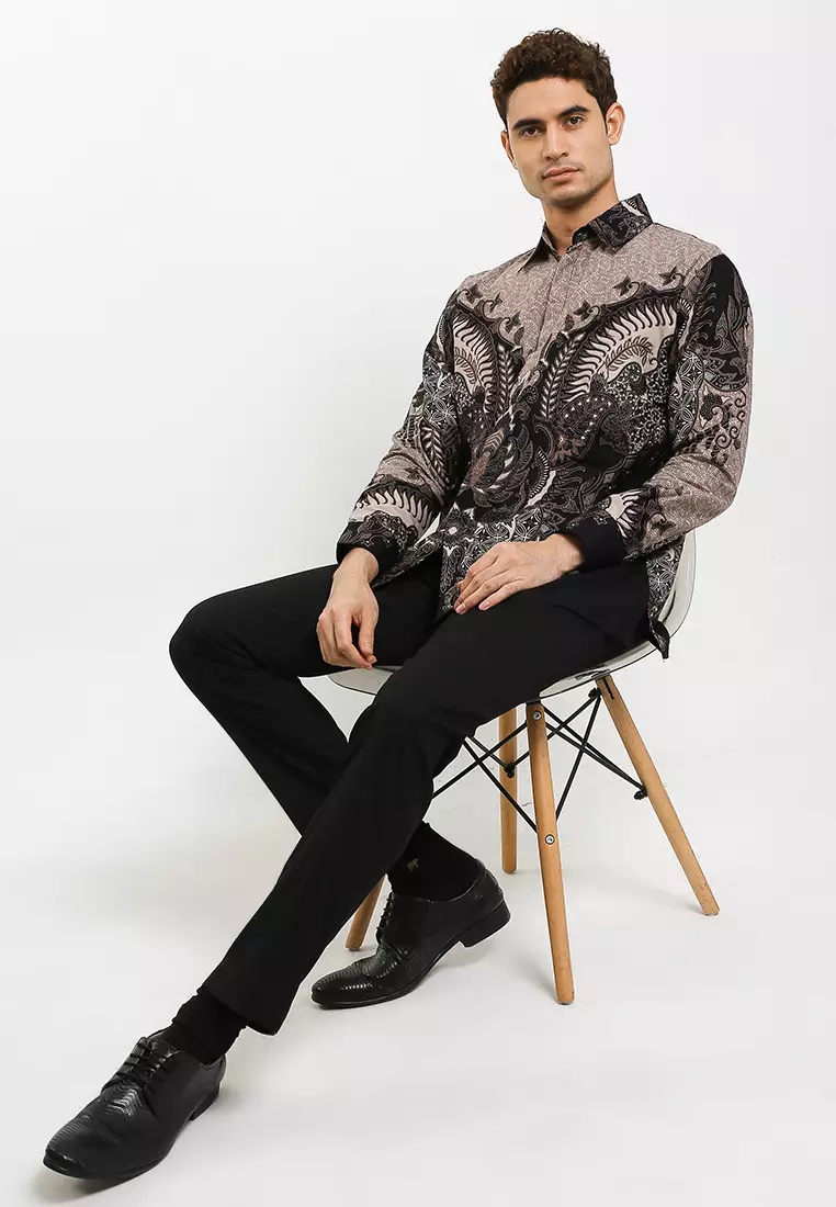 Alexanders Kemeja Batik Exclusive Premium Pria Casual Modern Lengan Panjang