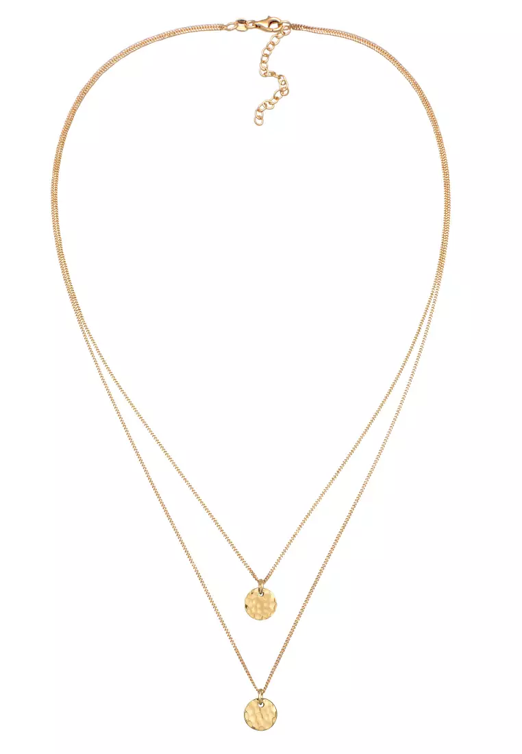 Twin Disc Layering Necklace – Gold-Plated Silver