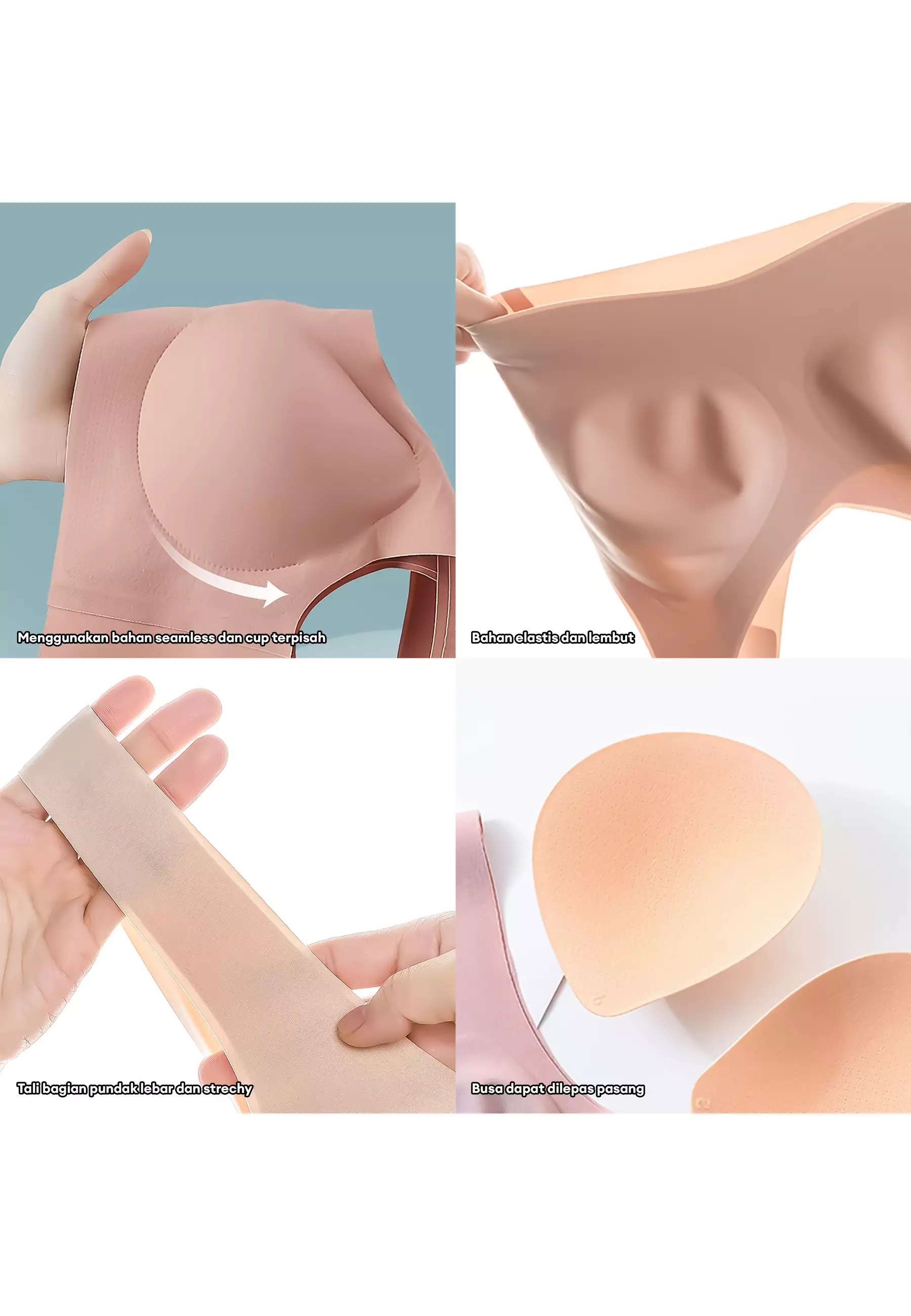 You’ve ( YouHave ) BH Bra Wanita Seamless Super Premium Jumbo Sport Bra Wanita Tanpa Kait Kawat Busa Tipis 100165
