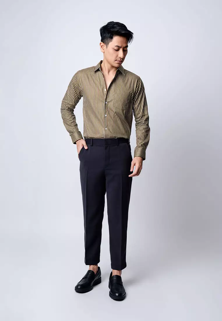 Formal Ankle Pants Straight Fit Black