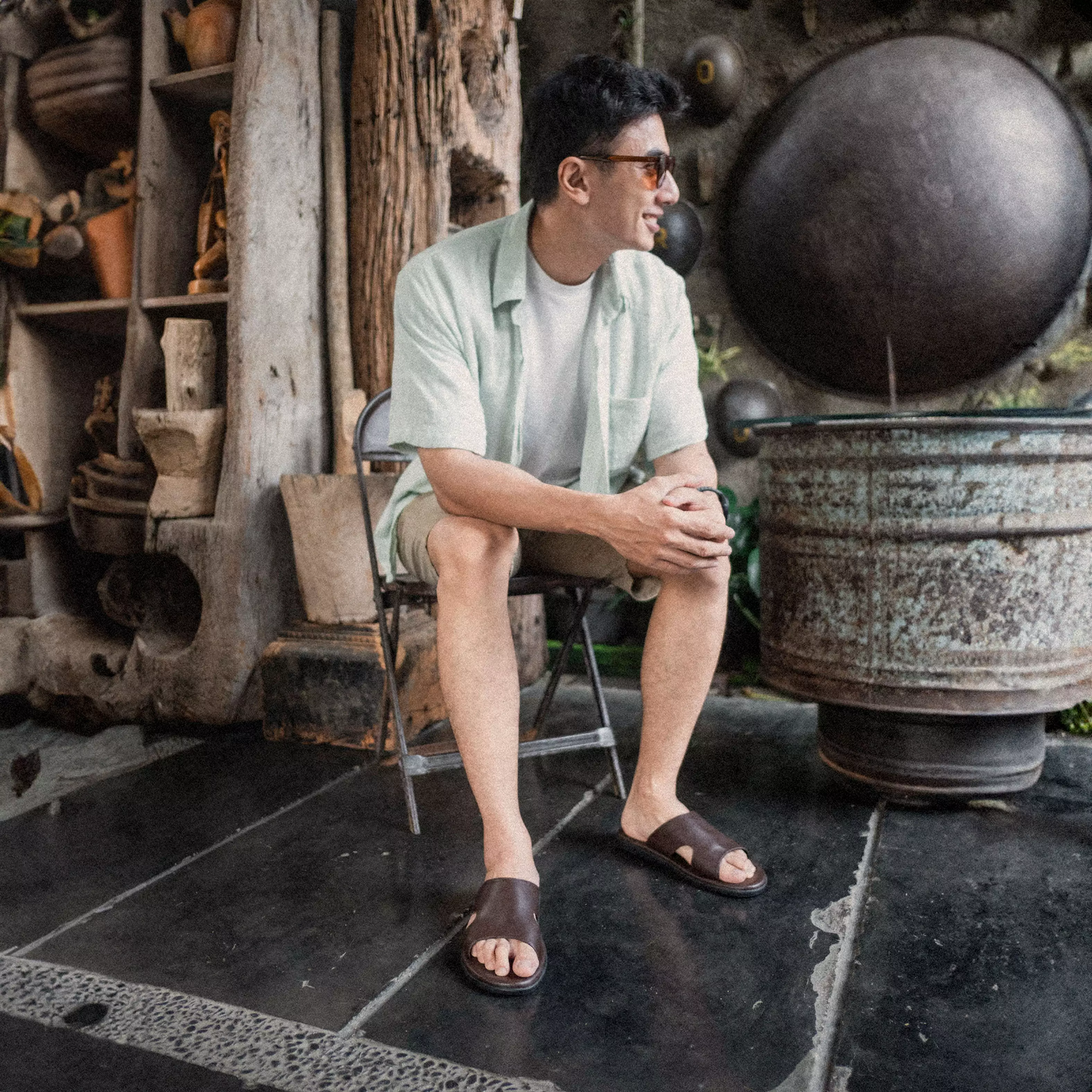 Marhadi Sandal Selop Pria Sendal Kulit Cowok - Laboan Slide