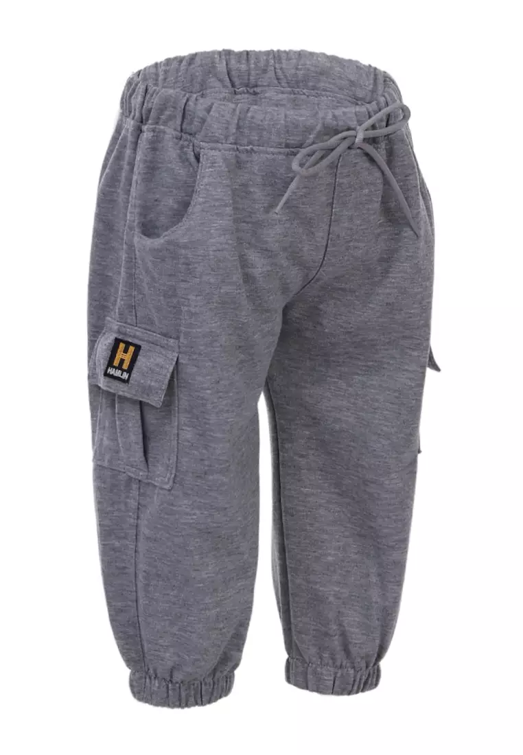 Wileen Celana Cargo Anak Unisex Kid Long Pants Slim Fit Comportable Material Fleece ORIGINAL - Misty Gray